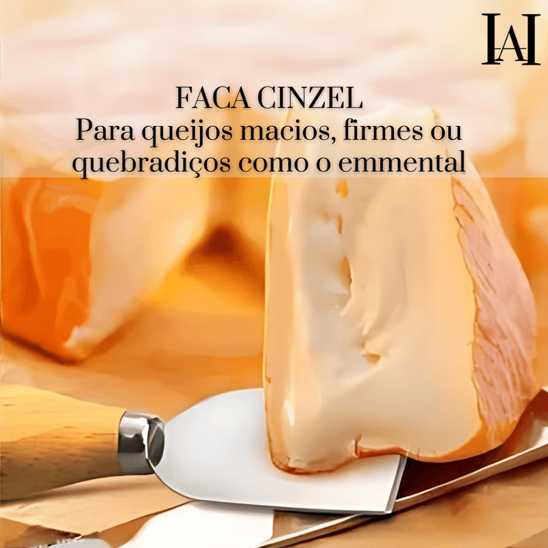 KIT 4 facas GOURMET para queijos