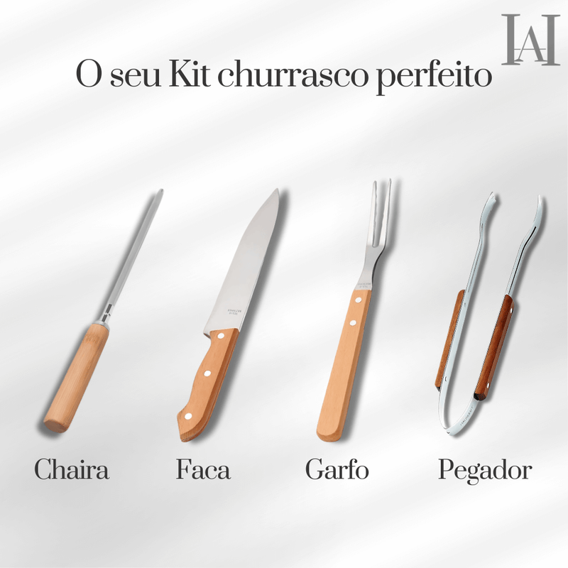 Kit CHURRASCO com 5 peças - Linha BAMBU