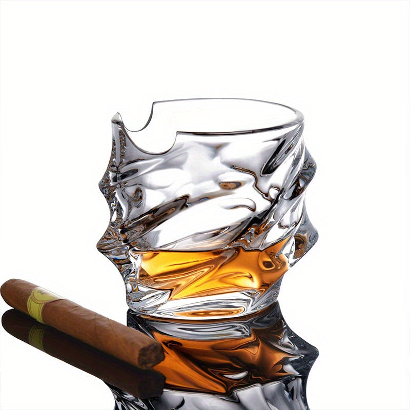 Copo de Whisky de Luxo com Suporte para Charuto