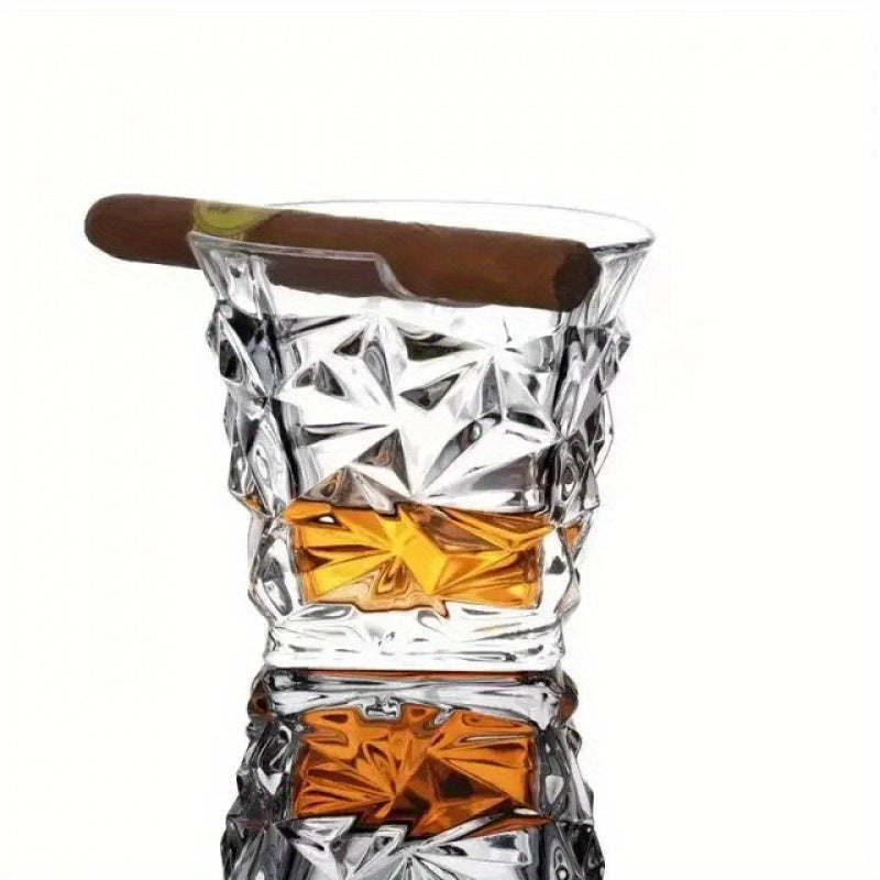 Copo de Whisky de Luxo com Suporte para Charuto