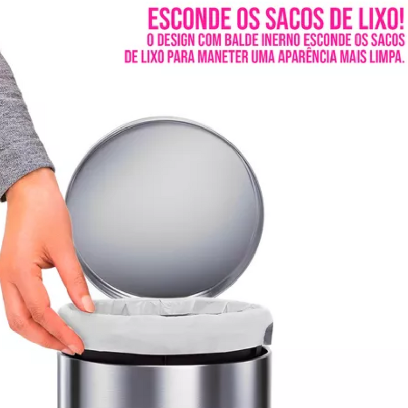 Lixeira Inox 5L com Escova