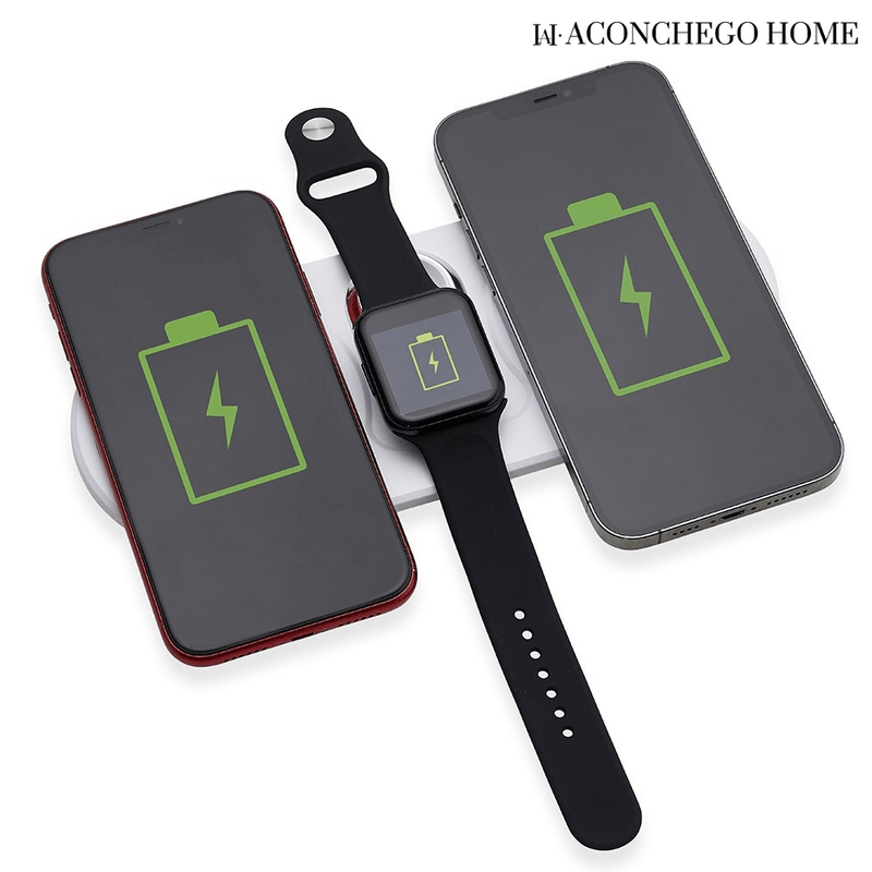 Base de indução dupla para celular e watch