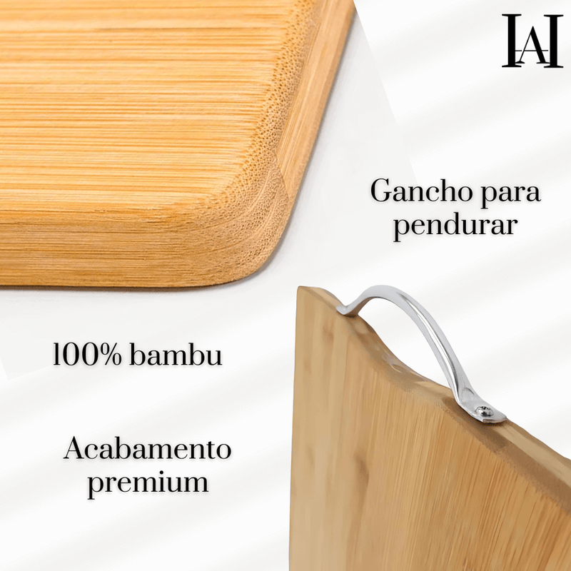 Tábua de Corte com ALÇA 30 X 20 cm - Linha BAMBU