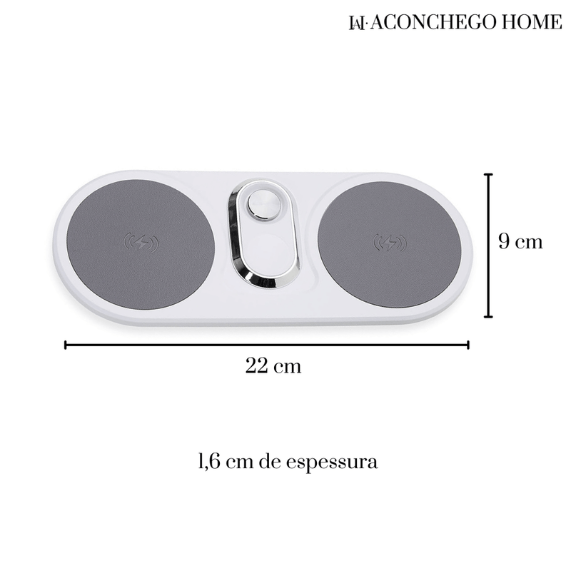 Base de indução dupla para celular e watch