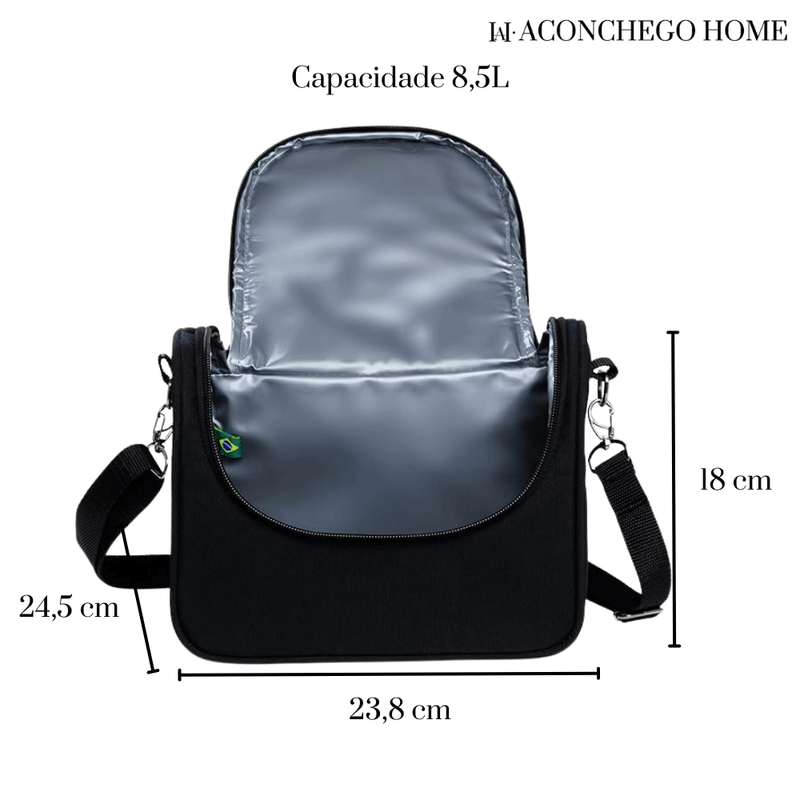 Bolsa térmica atóxica com abertura frontal PERSONALIZÁVEL - 8,5 Litros em Nylon