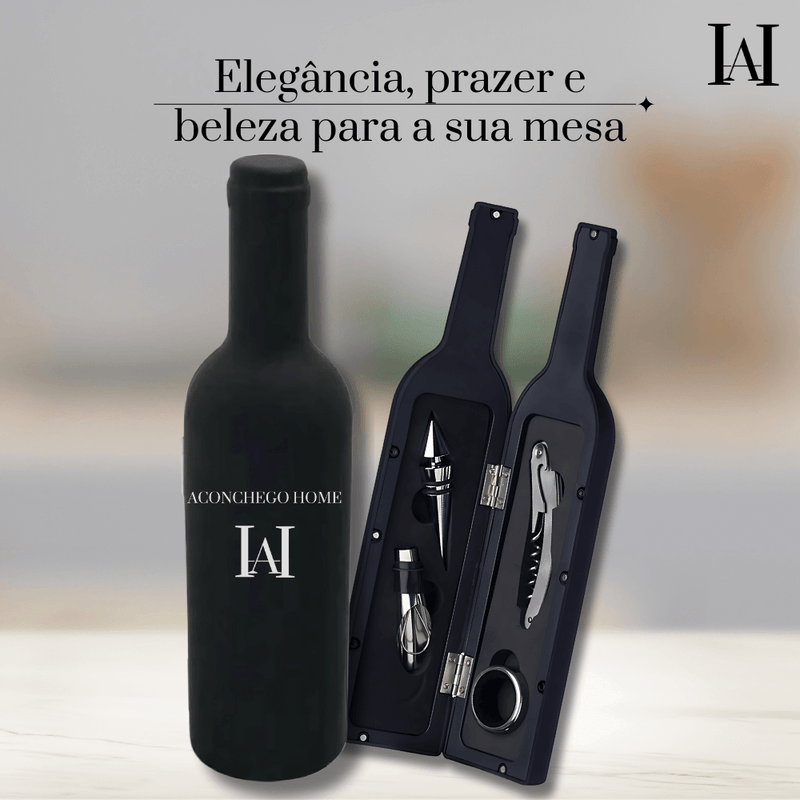 Kit vinho GARRAFA encantada PREMIUM - 4 PEÇAS