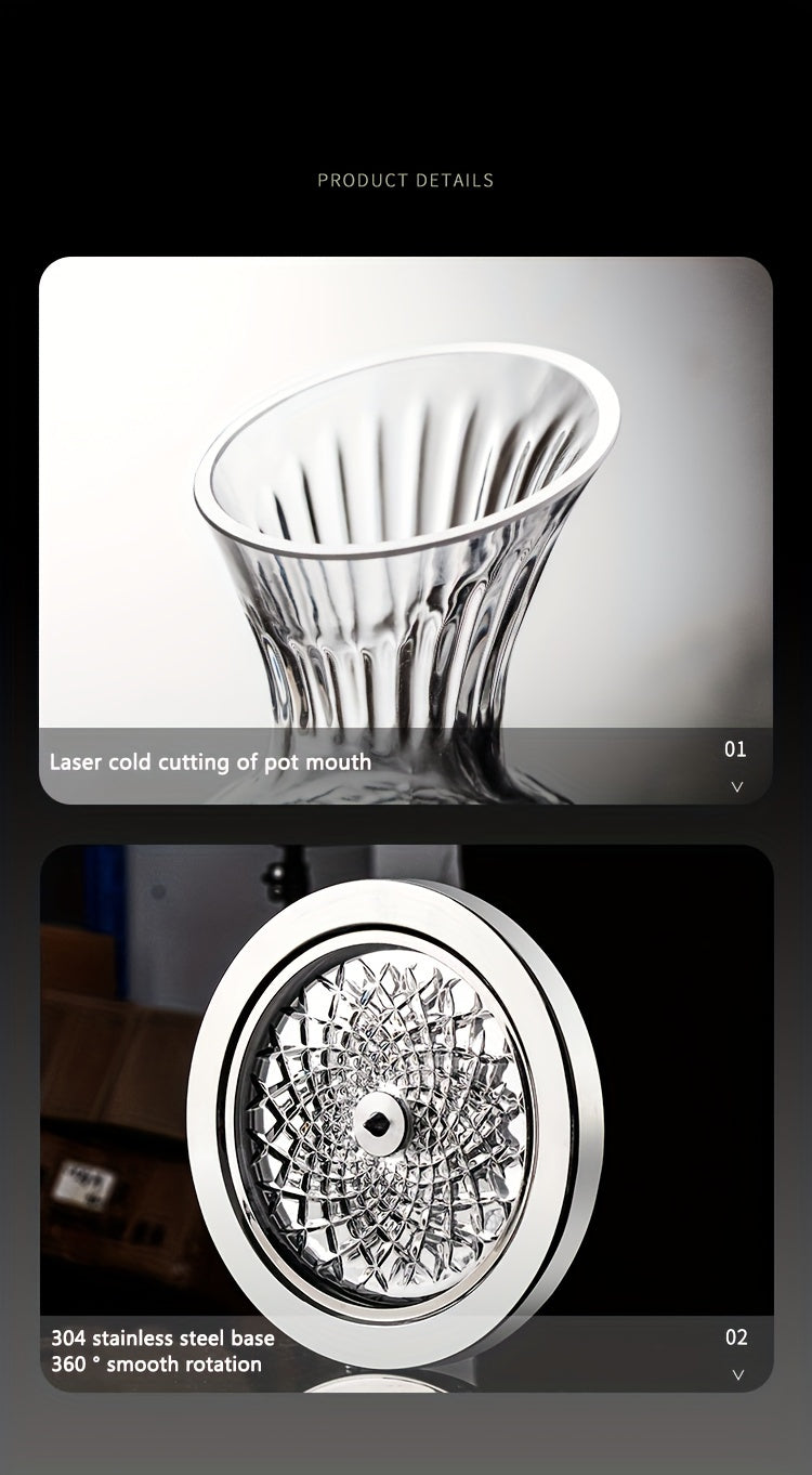 Decanter Europeu Premium: Cristal Lapidado com Acabamento Metálico
