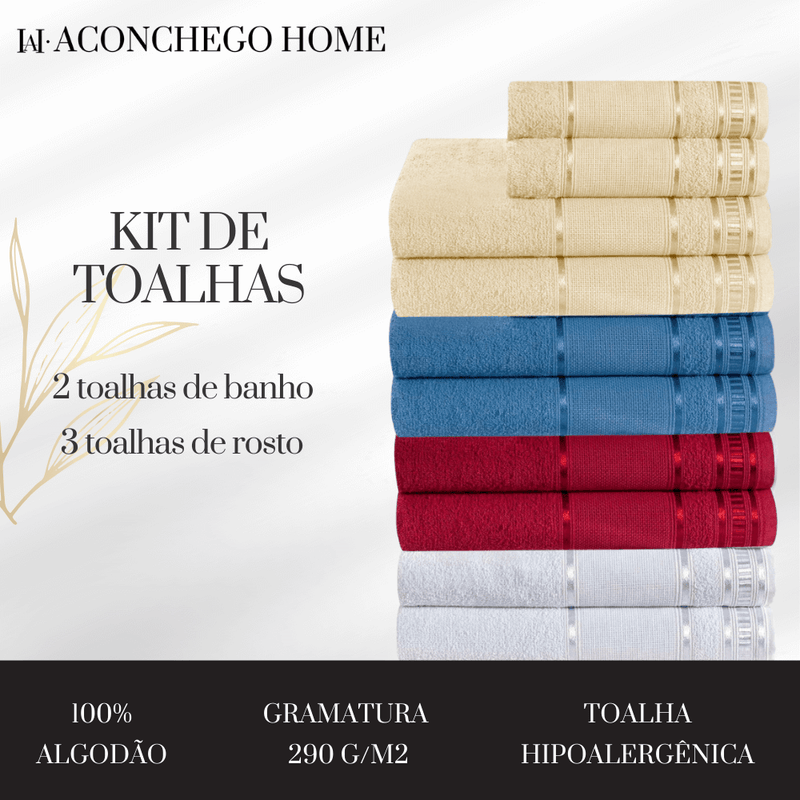 Kit com 5 Toalhas Hipoalergênicas