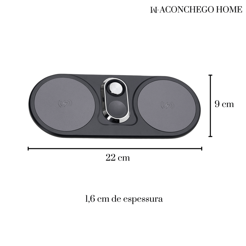 Base de indução dupla para celular e watch