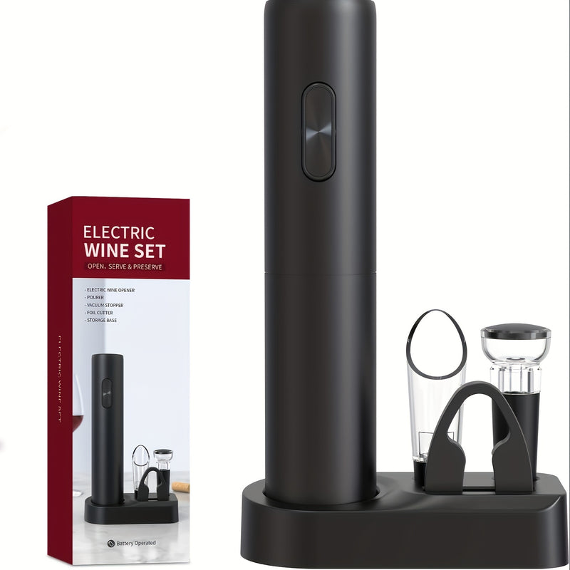 Conjunto de Abridor Automático de Vinho Elétrico com Cortador de Lacre