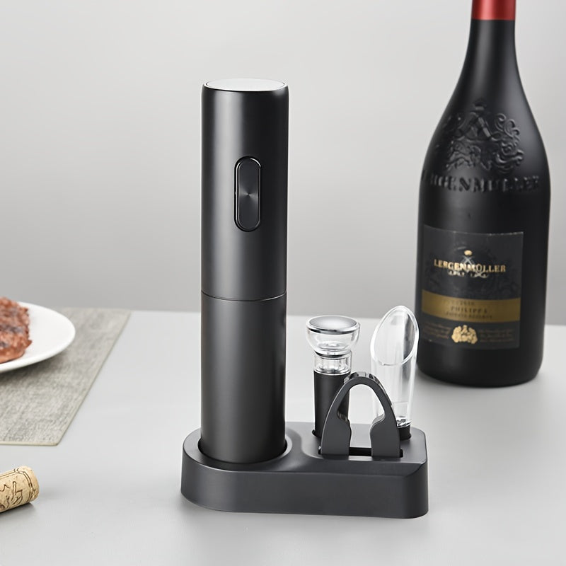 Conjunto de Abridor Automático de Vinho Elétrico com Cortador de Lacre