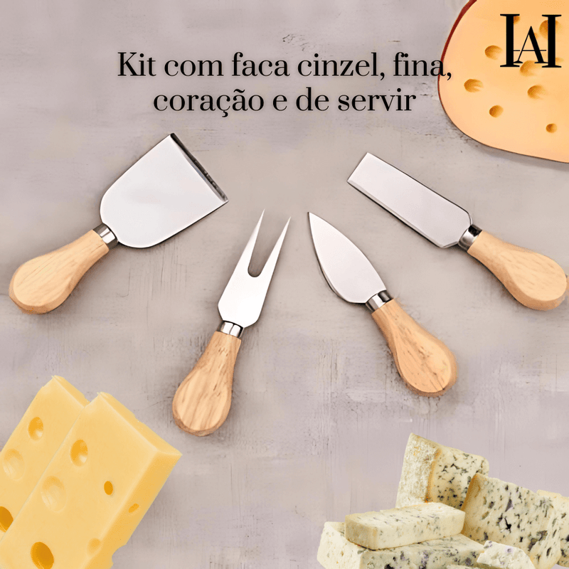 KIT 4 facas GOURMET para queijos