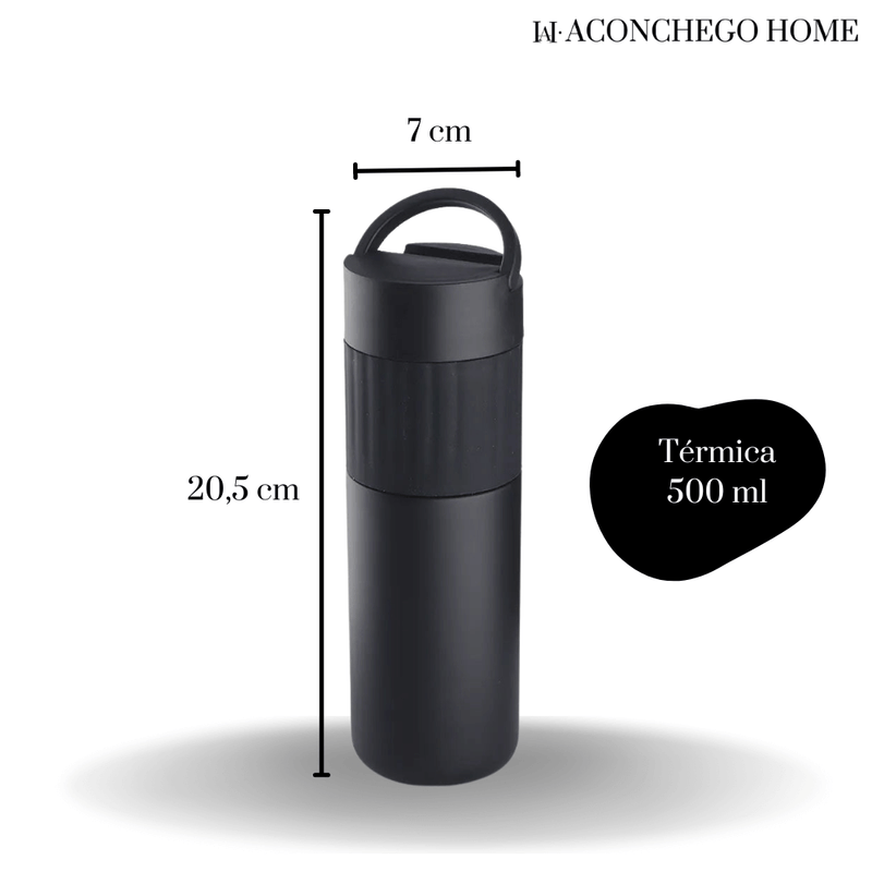 Garrafa TÉRMICA com SUPORTE para celular - 500 ML