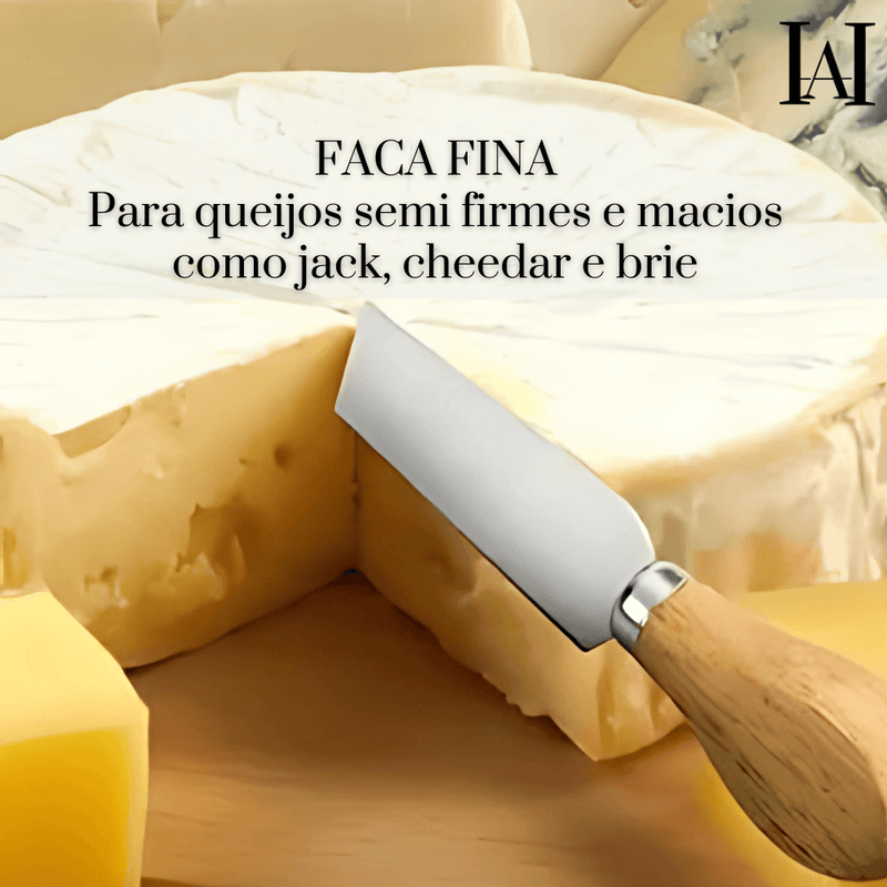 KIT 4 facas GOURMET para queijos